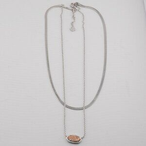 Kendra Scott Double Layer Snake Chain Champagne Quartz Necklace